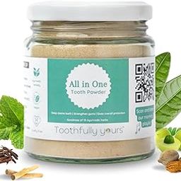 Toothfully yours All in one tooth powder with only pure ayurvedic herbs, Plaque remover for teeth, Bad breath remover, Dant manjan powder for healthy gums (Pack of 1)-image-93