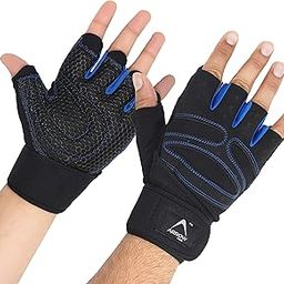 ArrowMax Spider Fitness Gym Gloves/Cycling Gloves with Wrist Support Grip and Breathable Glove Design Used for Weight Lifting, Crossfit, Cycling, Driving, Fitness, Gym Training (Blue)-image-35