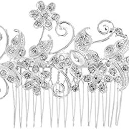 Comb Pin for Women Hair Accessories for Women Floral White Comb Clips for Hair for Women Crystal Hair Pin Bridal Hair Accessories for Wedding Side Pin / Comb Pin / Juda Pin Accessories for Women-image-52
