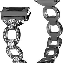 AISPORTS Compatible with Fitbit Ionic Band for Women, Fitbit Ionic Band Stainless Steel Bling Glitter Diamond Jewelry Adjustable Wristband Metal Bracelet Replacement Band for Fitbit Ionic Smart Watch-image-40