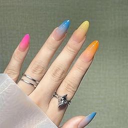 Premium Ombre 24pcs Stick-on Nails set, with Easy Glue Tab application, Nails are Reusable & Unbreakable (Y-141)-22