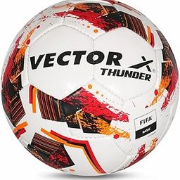 Vector X Thunder FIFA Basic Football | Training | Match | Sports | Playing | Practice | White Red | Size-5|-image-24