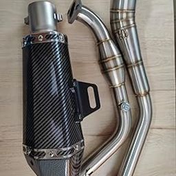 KUSHWAHA AUTO@ Akrapovic Silencer BS6 bend pipe full black Bike Exhaust Heat Shield-image-2