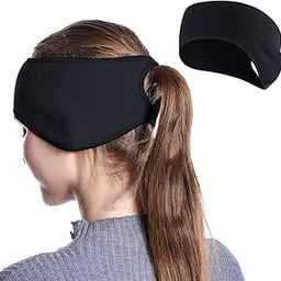 Womens Running Ear Warmer Ponytail Fleece Headband - Perfect for Winter Outdoor Sports-image-82