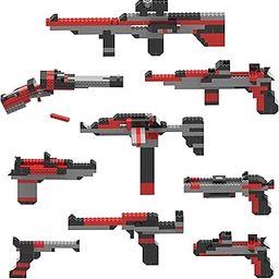 Webby 10 in 1 Guns Abs Blocks Kit, Fun Creative Toy Set for 5+ Years Kid (118 Pcs), Multicolor,Construction Blocks-24