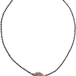 Traditional Mangalsutra Necklace for Women, Stylish Design, Black and Rose Gold-image-86