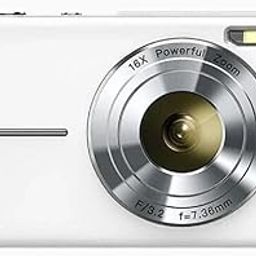 Dkian Kids Digital Camera 1080p Batteries Lanyard 16X Zoom Anti Shake 44Mp Compact Portable Small Point and Shoot Digital Camera for Children Teens Girl Boy(White)-image-54