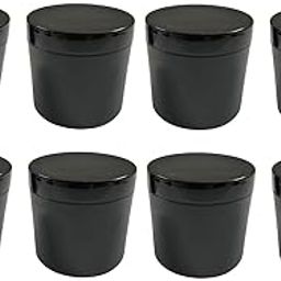 [ Best Buy PACK OF 8 PCS] 100 Gram BLACK Plastic Cosmetic containers Empty Set for DIY Creams, Body Butter, lotions, Travel friendy Jars, Comes with Inner lid-18