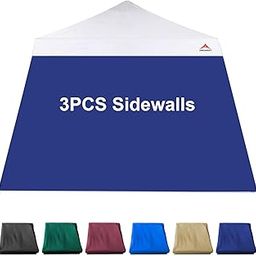 JANCANOPY SunWall for 10x10 Slant Leg Pop Up Canopy,3 Pack Sidewalls Only,(Navy Blue)-image-46