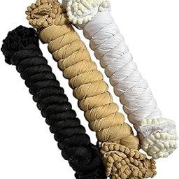Cotton Blend Solid Dupatta For Women,Pack of 3_Pompom Pack OF. 3:-Black,White,Beige-picture-44