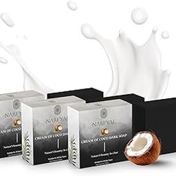 NARIYAL Cream of Coco Dark Charcoal Soap, Sulphate-Free Bath Bar with Activated Charcoal for Oily & Acne-Prone Skin, Deep Cleansing, Detox, Removes Dirt & Oil, Hydrating Body Soap Pack Of 3 (3 x 50g)-image-6