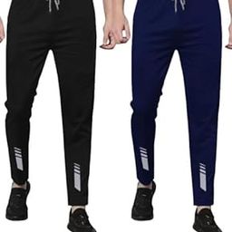 RIKSAW Track Pants for Mens || Joggers for Mens || Men's Sports Regular Fit Polyester Track Pant with Two Side Zipper Pocket (L22 Pack of 2)-picture-12