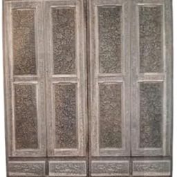 Wooden Almirah Wardrobe with Shelves and Hanging Rod, Modern Storage Cabinet for Bedroom-image-101