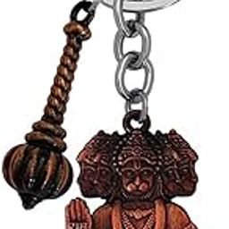 Religious Lord Pawanputr Bajrangbali Panchamukhi Hanuman With Gada Copper Zinc And Metal Keychain For Men And Women SKey2022568-image-87
