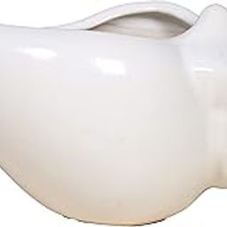 RAJ ROYAL Ceramic Shank Shape Flower Pot Decorative Planter for Balcony Garden Home Decoration Vases for Table Party Office Wedding, Flower Pot Vase for Living Room (White)-image-71