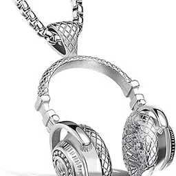 the men thing HEADPHONE - Titanium Steel Pendant with 24inch Round Box Chain for Men & Boys-picture-19