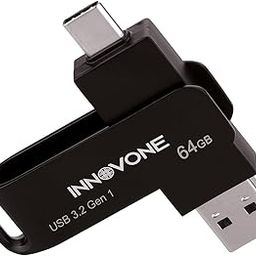 Innovone USB 3.2 Gen 1 Flash Drive, 64GB Storage, Dual USB-C and USB-A Connector, Black-image-19
