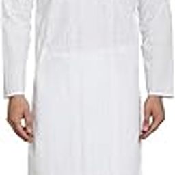 (Since 1958 Men's Cotton Thread Embroidered Kurta with White Churidaar Pyjama-image-28