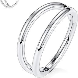 316L Surgical Steel Nose Hoop Septum Conch Piercing Jewelry Cartilage Daith Helix Tragus Rook Lobe Earring Triple/Double Nose Lip Ring 20G 18G 16G-31