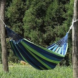 JAMBUVANTI (1Pcs) Outdoor Garden 2 Person Cotton Hammock for Backyard, Porch, Outdoor and Indoor Use Comfortable Fabric Hammock with Tree Straps for Hanging.-image-11