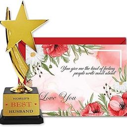 Jhingalala Golden Award Trophy for Husband | Trophy and Greeting Card Gift for Valentine (Husband)-image-43
