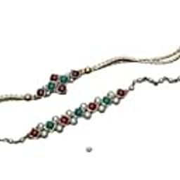 Resin Stone Rakhi and Lumba/Sister Rakhi and Nazariya/Mangalsutra Dhaaga Combo - Set of 4 (Red)-picture-15
