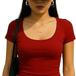 rockwell Women’s Soft Rib Knit Crop Top | Fully Stretchable Slim Fit Tank Top for Everyday Casual Wear | 04-picture-10