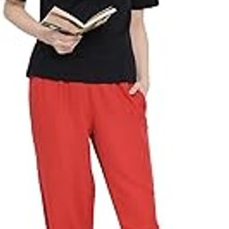 Women's Cotton Blend Crepe Chic Basic Casual Style Pyjama Pants-image-5