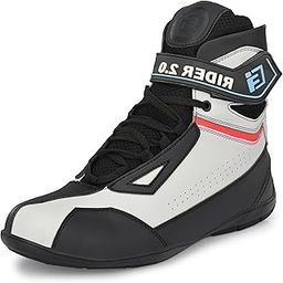Eego Italy Mens Rider-2, Water Resistant Biker Boot/Motorcycle Riding Boot, Light Weight & Anti Slip Sole, Padded In Socks, 3M Reflectors, Walkable With Shin And Ankle Protection_Rider-2-Grey-10-32