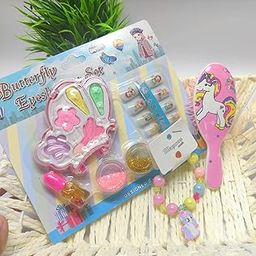 Beauty Vanity Set Make Up Toys for Girls (Pack of 3 Items) Nail Art Set for Girls |Unicorn Hair Comb | Cute Girls Bracelet Return Gifts-image-21