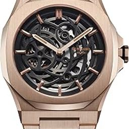 Stainless Steel Analog Black Dial Men Watch-Skbj12, Rose Gold Band-image-50