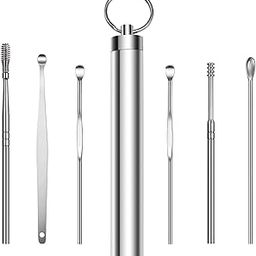 Mutois Premium 6 in 1 Ear Wax Cleaner Set, Ear Wax Remover Stainless Steel Tool kit with Ear Pick Ear Wax Collector Spiral Ears Curette Cleaning Wax Pick Kit-image-95