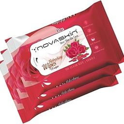 Novaskin Refreshing Wet Wipes – 25 Wipes | Alcohol-Free, pH Balanced, Soft Texture – For Face & Hands | Paraben-Free | Rose (Pack of 3)-2