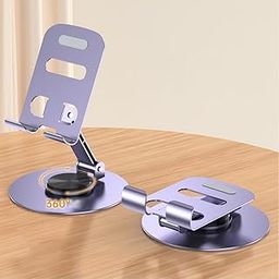 MA HANDICRAFT Adjustable Phone Stand Holder, 360-Degree Rotating Base, Foldable Desktop Mount-12