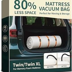 KING/QUEEN FULL XL/California King Mattress Vacuum Bag for Moving/Storage-Compress Mattress by 80%, Mattress Bag, Moving Supplies for Mattress Packing With 2 Straps [200x240 Cms]-image-21