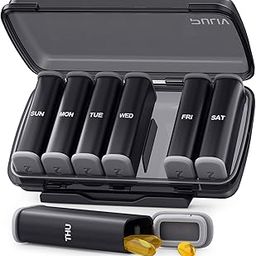 PULIV Large Weekly Pill Organizer 2 Times a Day with Dual Damp-Proof Design, Black AM PM Pill Box 7 Day for Privacy Protection, Pill Case for Vitamins, Medications, Fish Oils, Supplements-image-31