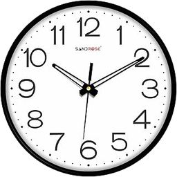 SANDROSE 10 Inch Plastic Wall Clock for Home with Glass (WHITE-66)-image-52