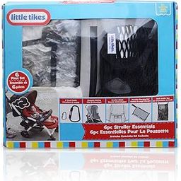 Little Tikes 6 Piece Stroller Accessory Set | Designed to fit on Any Stroller | Includes Portable Changing Pad | Stroller Mosquito Net | Stroller Weather Shield | Mesh Bag (Black) | 2 Stroller Hooks-26