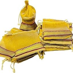 Pack of 100 pcs Tissue Drawstring (18 cms X 12 cms) Potli/Bag-0