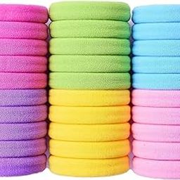 Multicoloured Elastic Hair Rubber Bands Polytail Holder Ties For Women and Girls, (5 bands in one color, Pack of 60 Pcs)-image-34