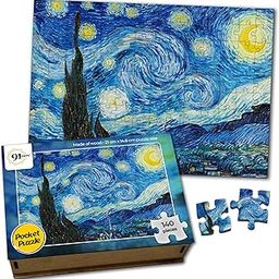 91Knots Vincent Van Gogh's-Starry Night Wooden Jigsaw Puzzle (140 Pieces) for Adults and Kids-Masterstroke Collection | Brain Booster Games & Toys for Above 5+ Years | Birthday Gift for Kids-picture-25
