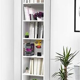ABOUT SPACE 6 Tier Book Shelf for Home Library 6ft with Assembly,Cabinet For Storage,White Bookshelves for Living Room Display Stand Book Rack For Office,Kitchen,Bedroom(33x24x180cm - Engineered Wood)-image-24