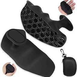 Gym Workout Grips for Women Men, Rubber Fingerless Anti-Slip Grips Gloves Pull Up Grips No Sweaty Palm Grips Hand Protection for Gym Training and Exercise, Weight Lifting, Bar Pad (Pair)-image-19