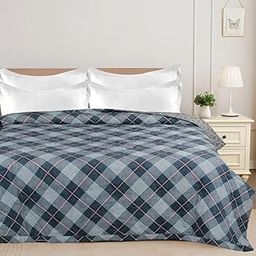 HOMEKART Ultrasonic 280tc All Season Supersoft King Size bedcover/Rajaai Quilted Bedspread Ac Blanket/Comforter for Double Bed Durable and Lightweight 220 x 230 Cm, Dark Grey & White-image-12