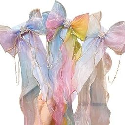 Samyak 3 Pcs Beautiful Princess Bow Hair Clip | Girls Hair Accessories | Braided Hair Pins | Kids Women Ribbon Bows | Hair Barrettes-50