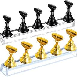 Rubyface Acrylic Nail Display Stand Tip Holder Magnetic Nail Practice Stand Fingernail DIY Nail Art Stand for False Tip Salon and Home (BLACK, 1 - SET)-image-87