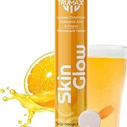 TRUMAX Japanese Sugarfree Glutathione Tablets for Skin Whitening 500mg, 20 Effervescent Tablets Tangy Orange with L-Glutathione, Hyaluronic Acid & Vitamin C for Antioxidant Defense & Anti-Dark Spot Care-image-38