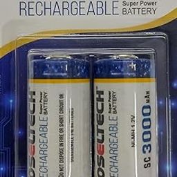 Oseltech 1.2V 3000mAh SC Size Ni-MH Rechargeable Battery (Pack of 2) for Cordless Phones, Small Drones, GPS,Mp4 Player, DVD,Mobiles Backup Power Supply-image-21