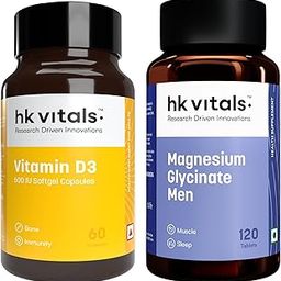 HK Vitals HealthKart Magnesium Glycinate Men (2000Mg) 120 Tablets | For Better Sleep Quality & Muscle Recovery With Vitamin D3 (600 IU) (60 Capsules)-image-41