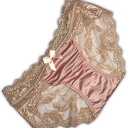 Women's Cotton Mid Waist Hipster Panty with Lace Panel Size-S, Fit for Waist 26-28 Pink-image-53